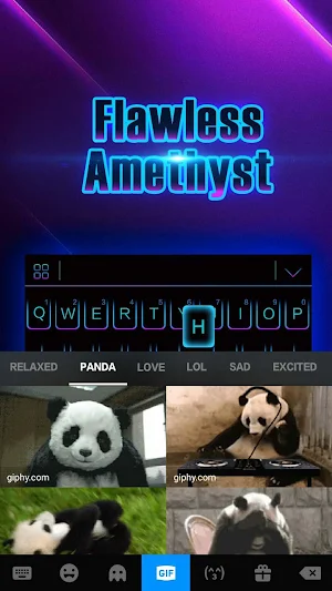 Black Neon 3D Keyboard Theme Screenshot 3
