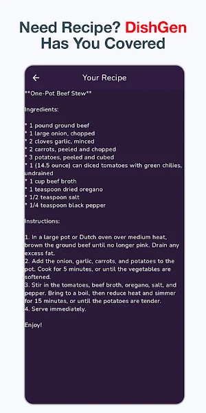 Dish Gen: AI Food Meal Creator Screenshot 0
