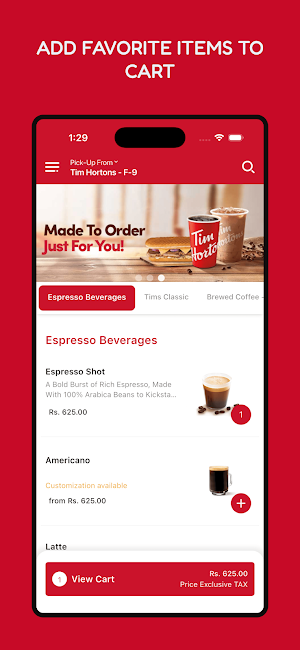 Tim Hortons Pakistan Screenshot 1
