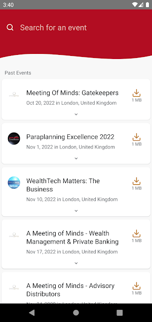 Owen James Events Screenshot 1