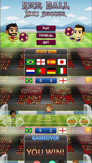 Kick Ball: Mini Soccer Offline Screenshot 0