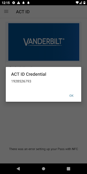 ACT ID Vanderbilt Screenshot 1