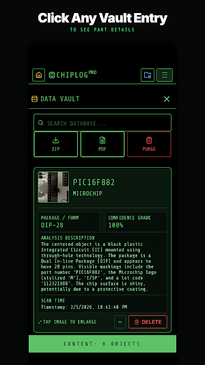 ChipLog Pro - IC Chip Scanner Screenshot 3