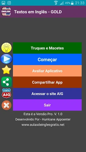 Textos em Inglês - Gold Screenshot 1