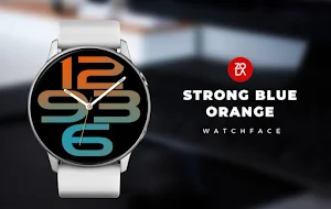 Strong Blue Orange Watch Face Screenshot 0