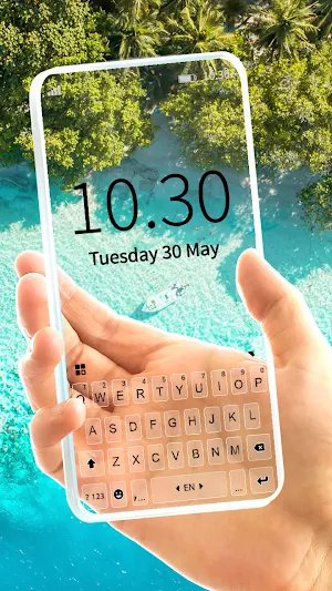 Tropical Transparent Keyboard Background Screenshot 0