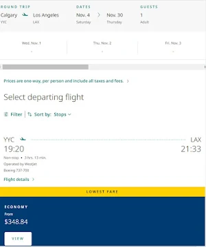 fly westjet flights Screenshot 2