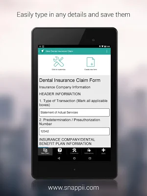 Dental Insurance Claim Form Screenshot 1