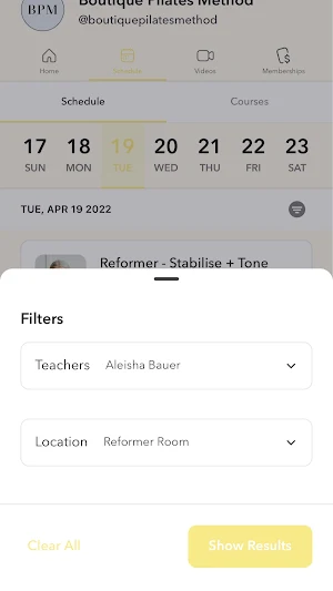 Boutique Pilates Method Screenshot 1