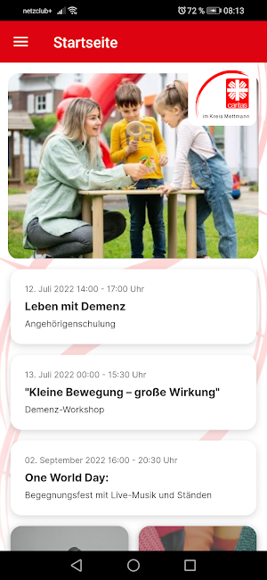 Caritas im Kreis Mettmann Screenshot 1