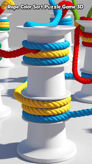 Rope Color Sort Puzzle Game 3D Screenshot 1