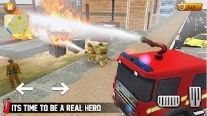 Flying Firefighter Truck Driving Games Simulator Screenshot 3